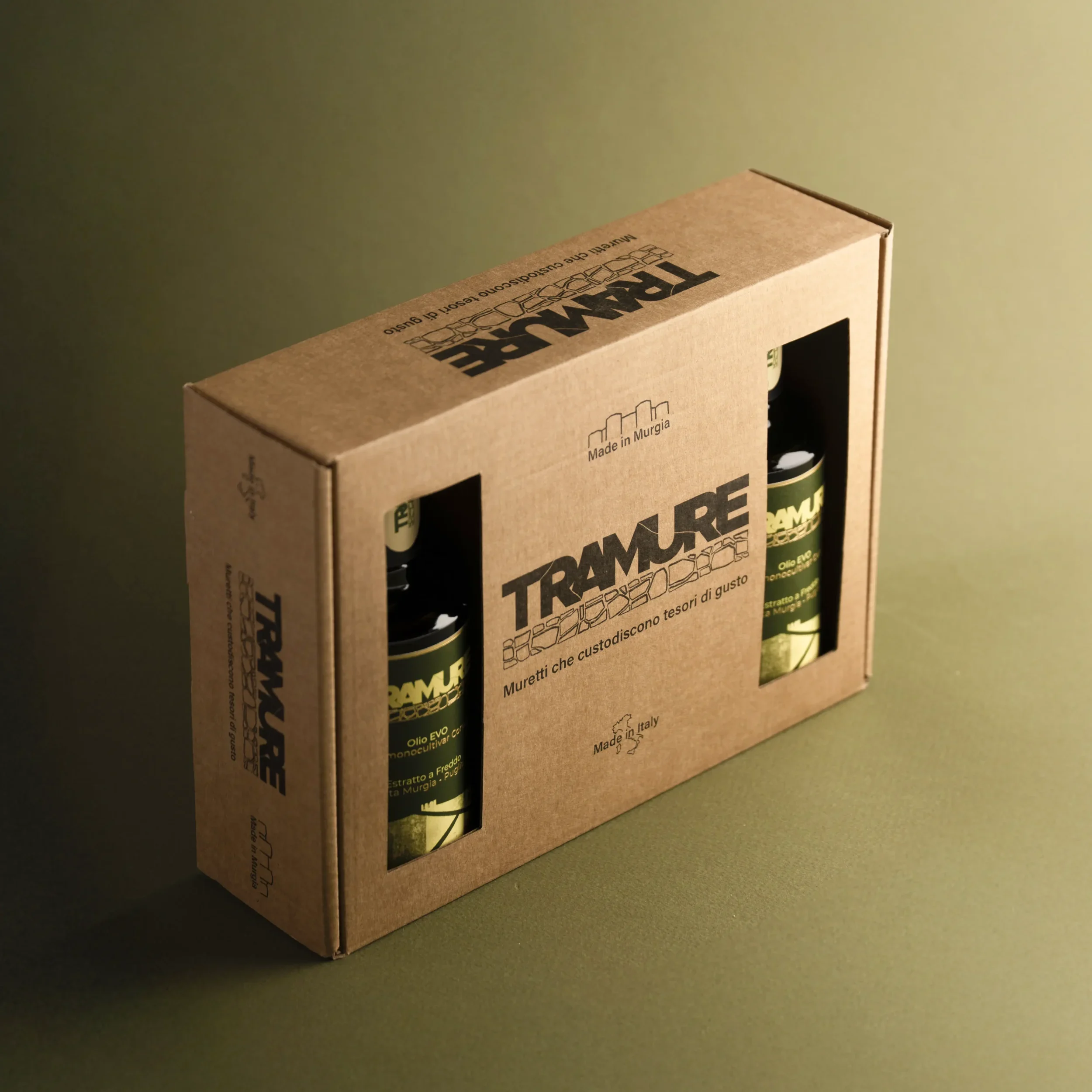 cofanetto con 3 bottiglie di olio tramure da 250 ml