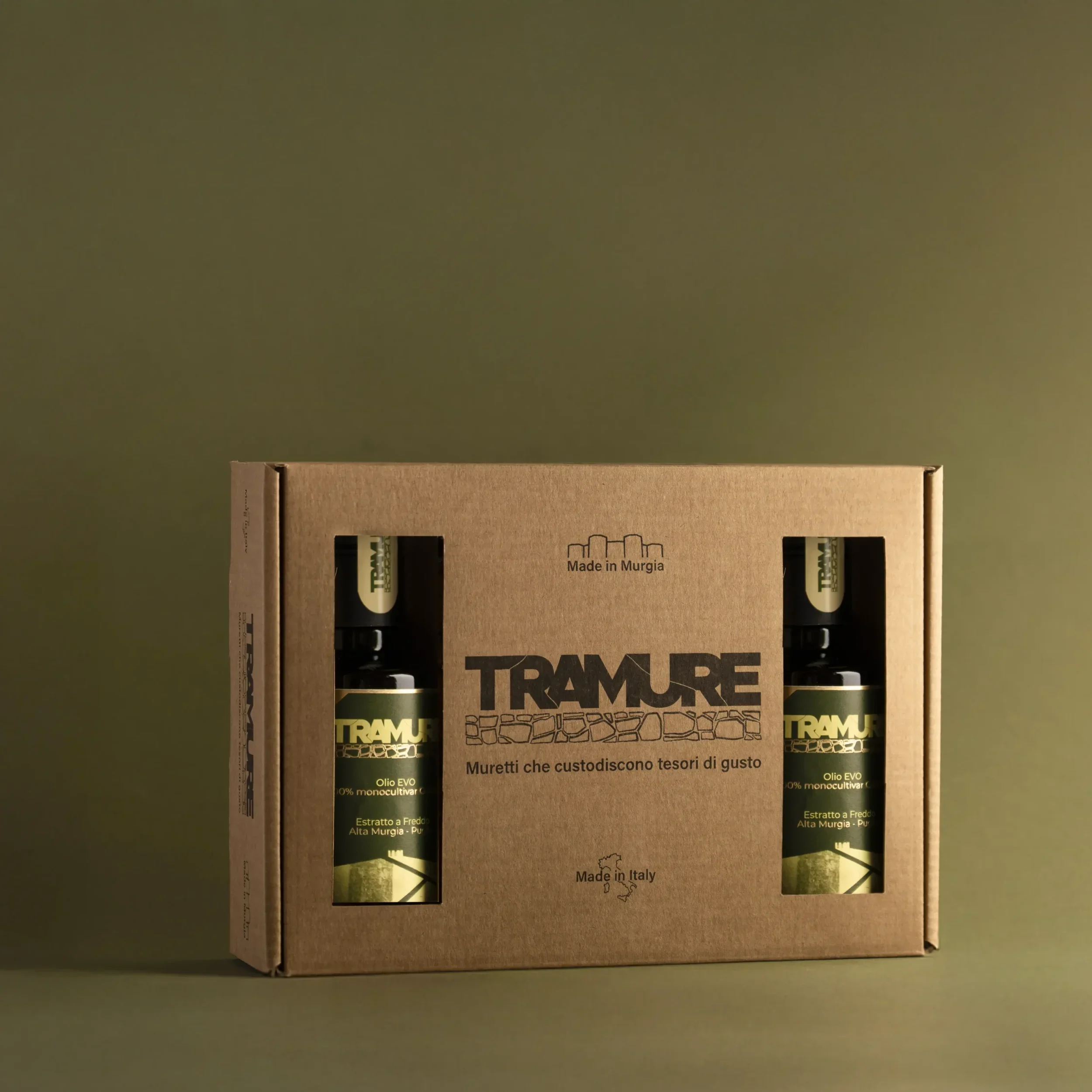 cofanetto con 3 bottiglie di olio tramure da 250 ml
